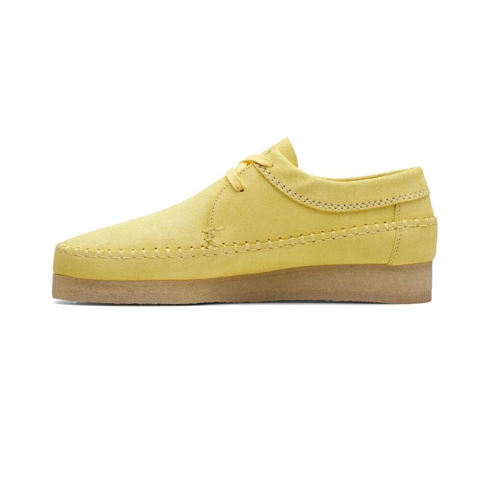 NEW CLARKS men's weaver shoes in bright yellow suede - Picture 4 of 8